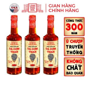 Combo 3 Chai Thuỷ Tinh 750Ml Nước Mắm Nhỉ Cá Cơm Than Truyền Thống Làng Chài Xưa 300 Năm Truyền Thống