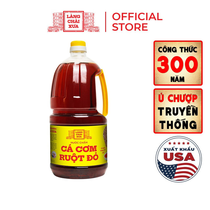 [Chai 2 Lít Vàng - Tiết Kiệm] Nước Chấm Cá Cơm Ruột Đỏ Làng Chài Xưa Đặc Biệt Thanh Dịu An Toàn