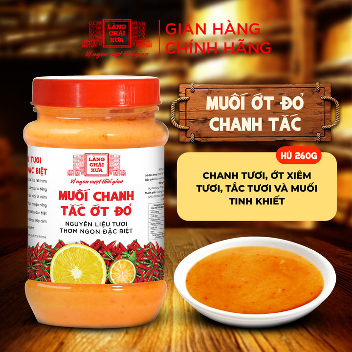 [Hủ Nhựa 260G] Muối Ớt Đỏ Chanh Tắc Cao Cấp - Làng Chài Xưa